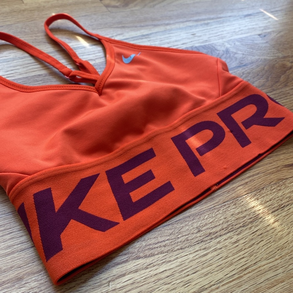 Nike Orange Sports Bra with Racerback Design - Picture 3 of 3